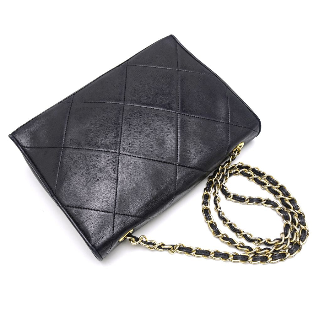 Chanel Chain Shoulder Bag Matelasse Leather Black