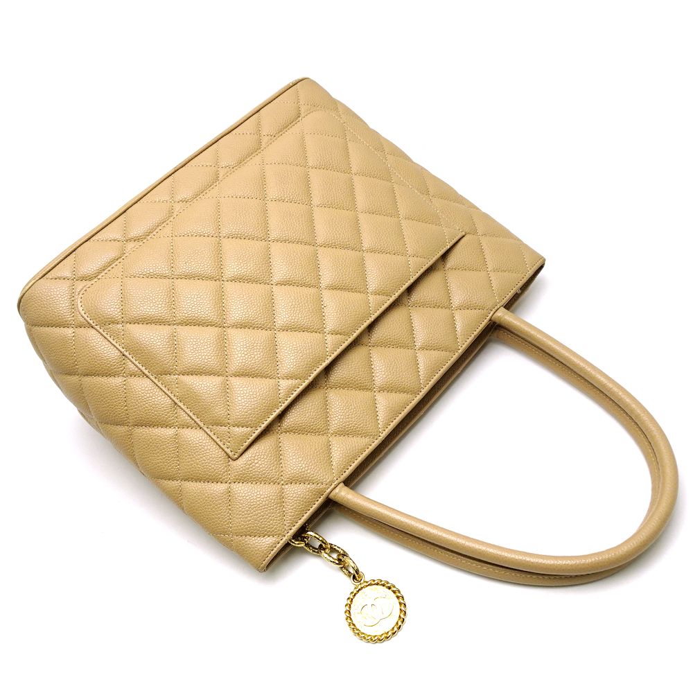 Chanel Reissue Tote Bag Caviar Skin Beige Gold Metal Fittings