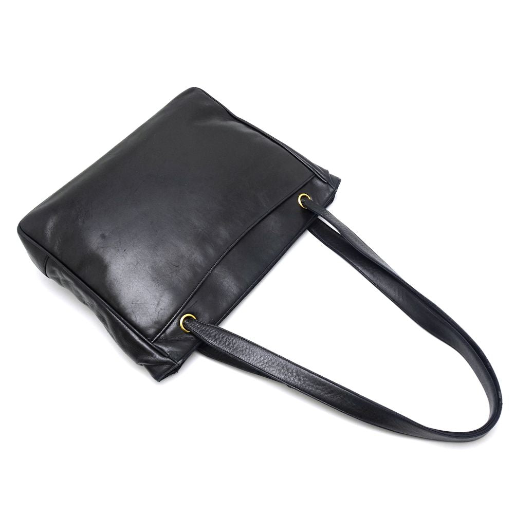 Chanel Tote Bag Lambskin Studs Black Vintage