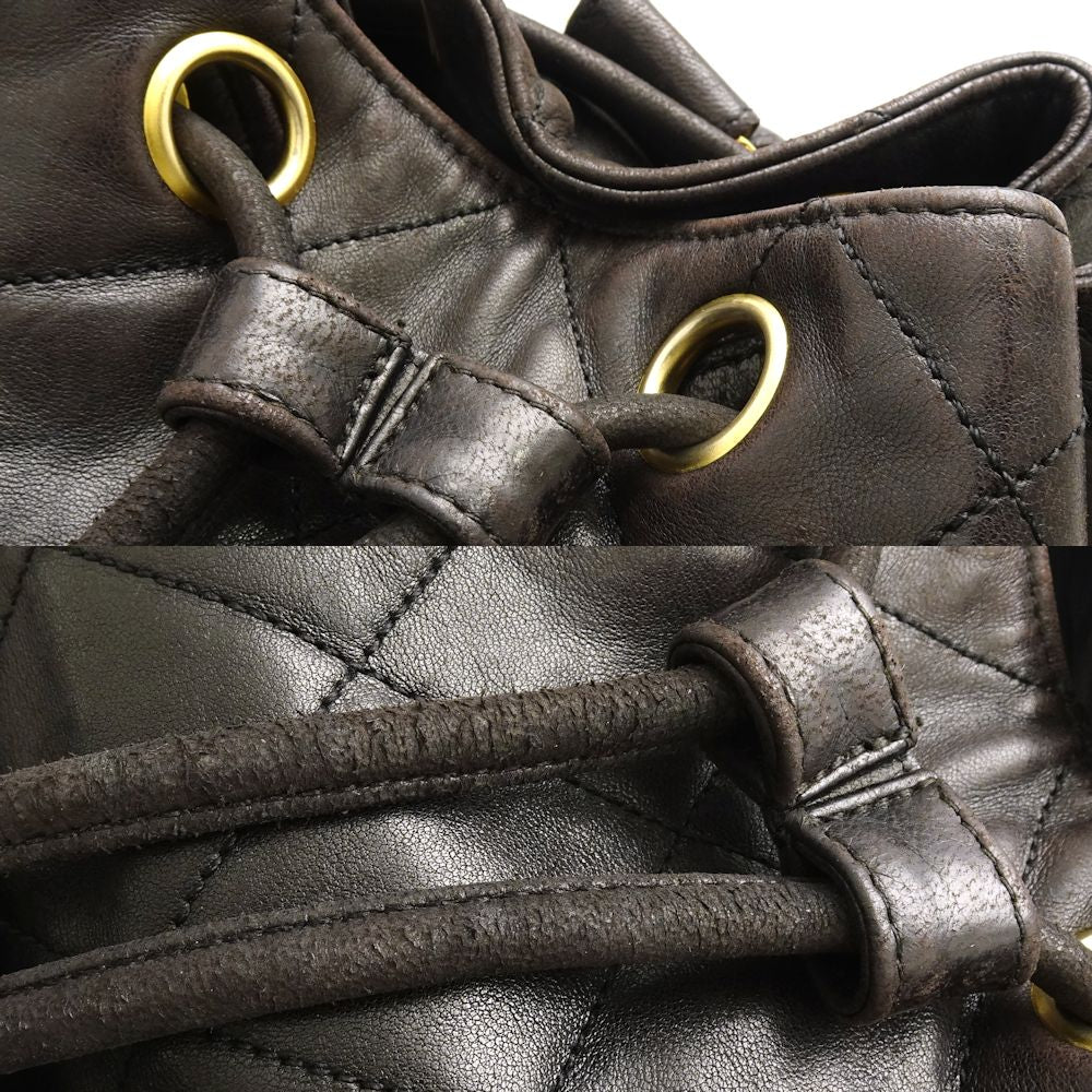 Chanel Chain Rucksack Matelasse Lambskin Black