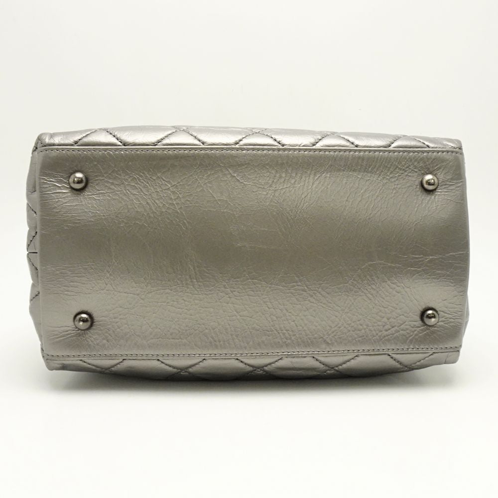 Chanel Chain Me Tote Bag Leather Silver