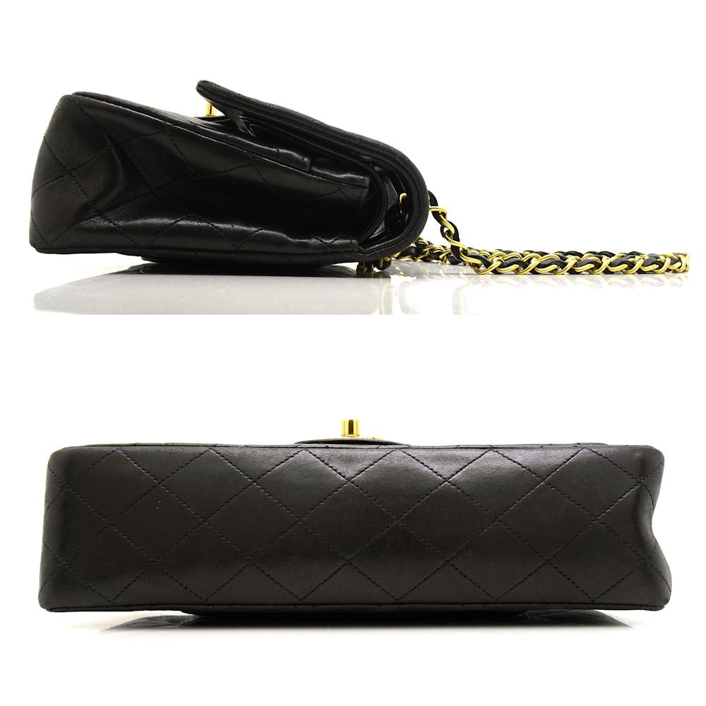 Chanel Chain Shoulder Bag Matelasse Lambskin Black
