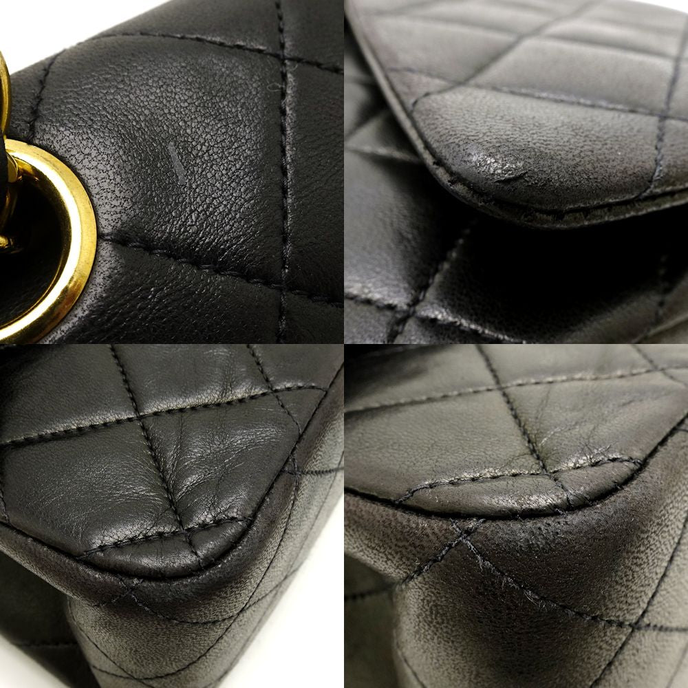 Chanel Chain Shoulder Bag Matelasse Lambskin Black