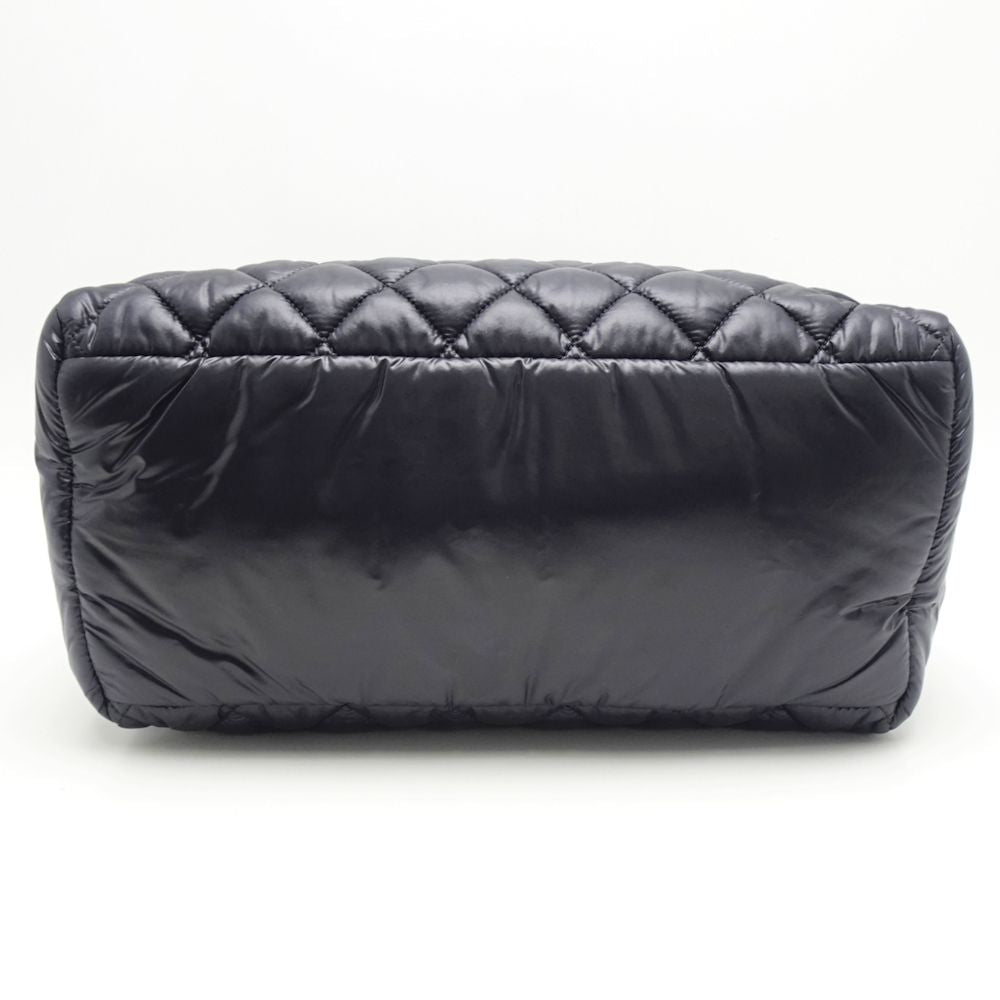 Chanel Coco Coon Tote Bag Nylon Black Silver Metal Fittings