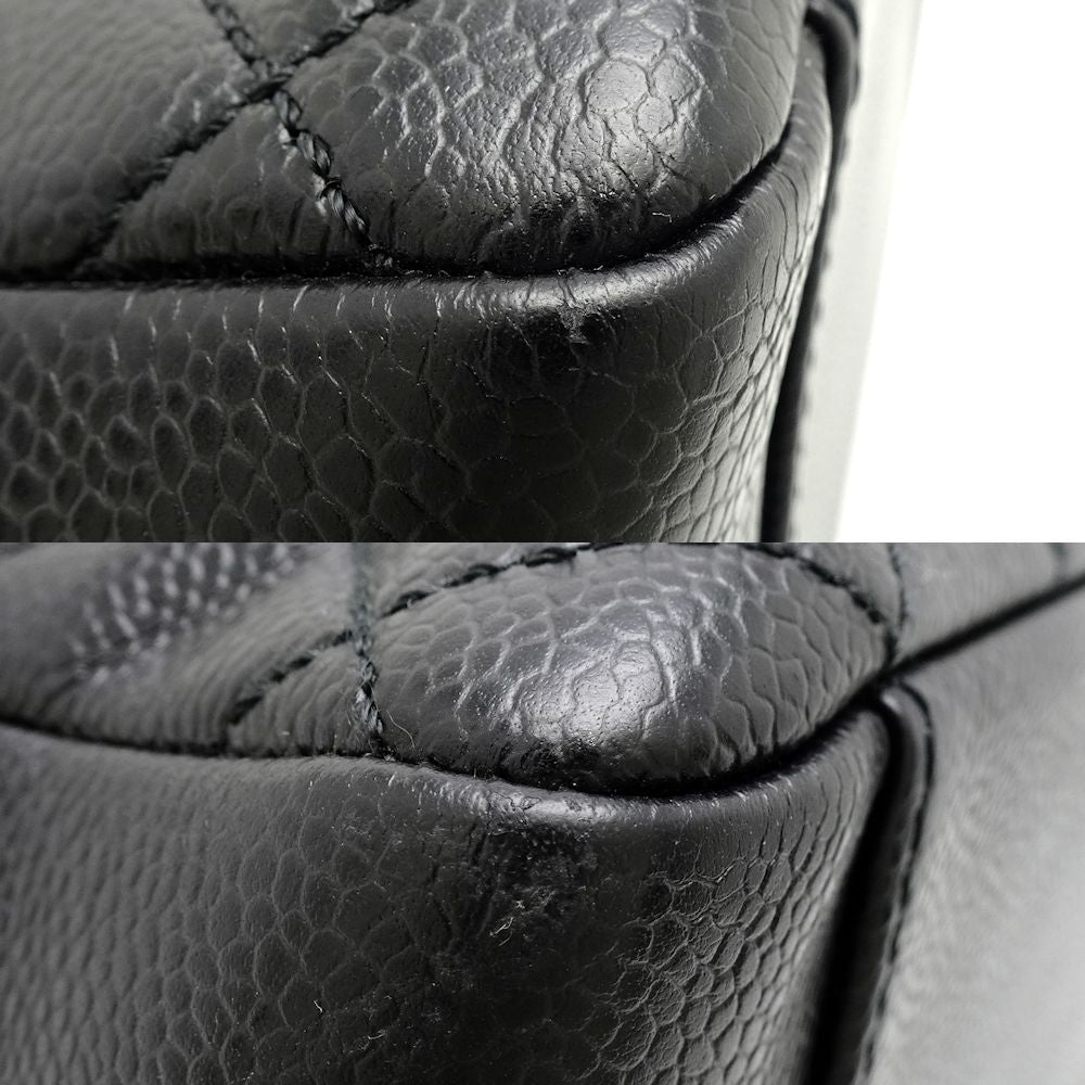 Chanel Chain Tote Bag Matelasse Caviar Skin Black