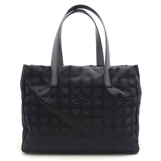 Chanel New Travel Line Tote Bag MM Nylon Black