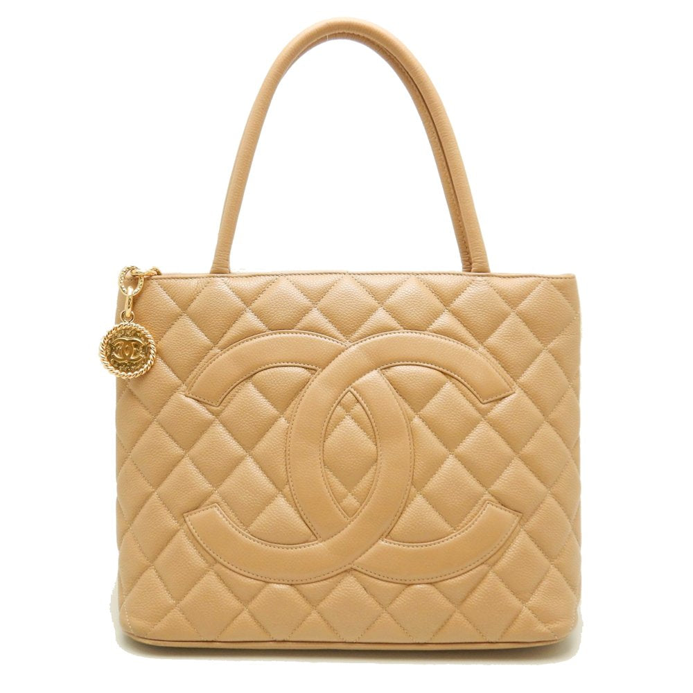 Chanel Reissue Tote Bag Caviar Skin Beige Gold Metal Fittings