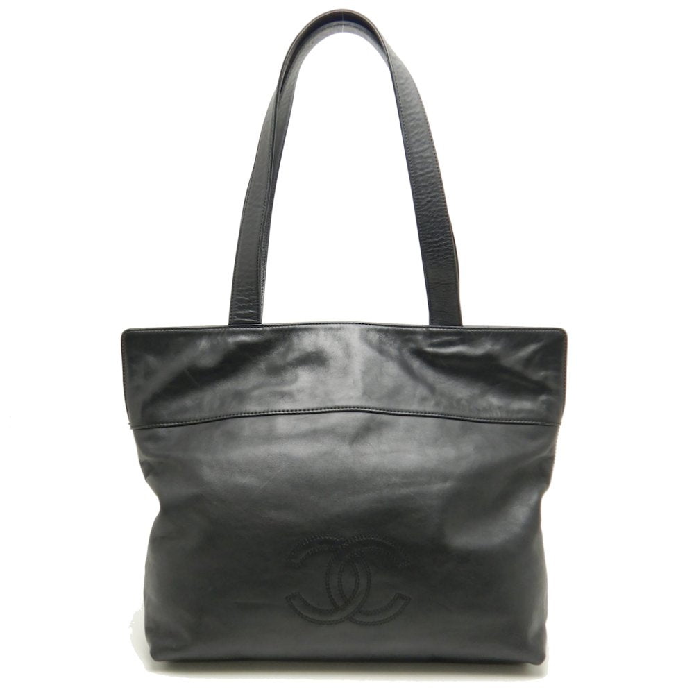 Chanel Tote Bag Shoulder Lambskin Black Heremark