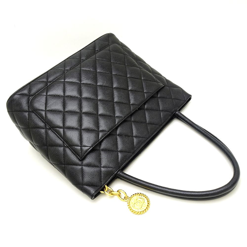 Chanel Reprint Tote Bag Black Caviar Skin