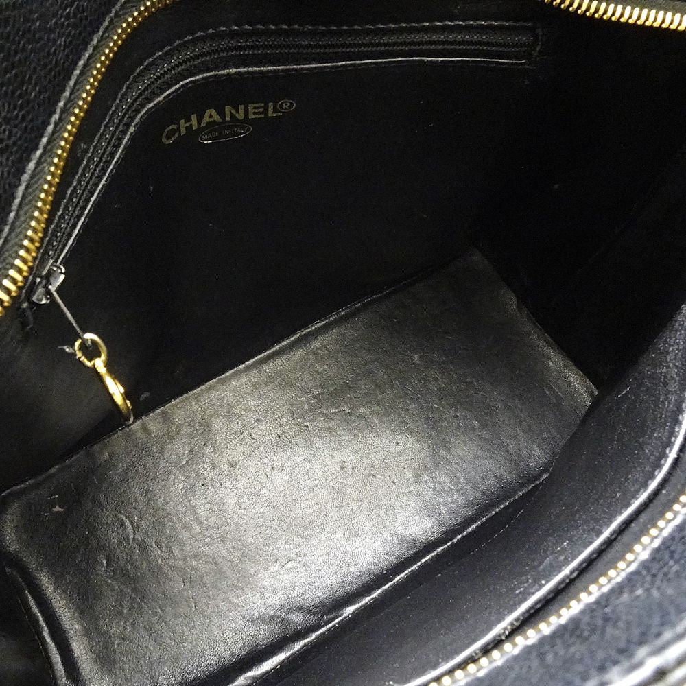 Chanel Reprint Tote Bag Black Caviar Skin