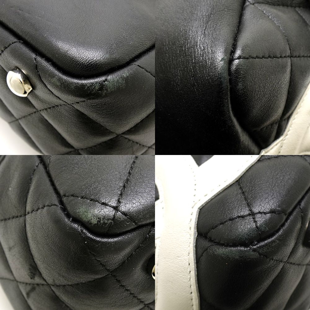Chanel Cambonline Bowling Handbag Black Lambskin