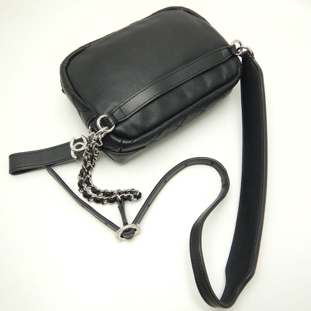 Chanel Waist Bag Lambskin Black Pouch