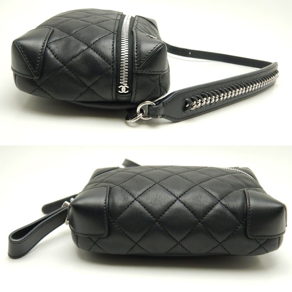 Chanel Waist Bag Lambskin Black Pouch