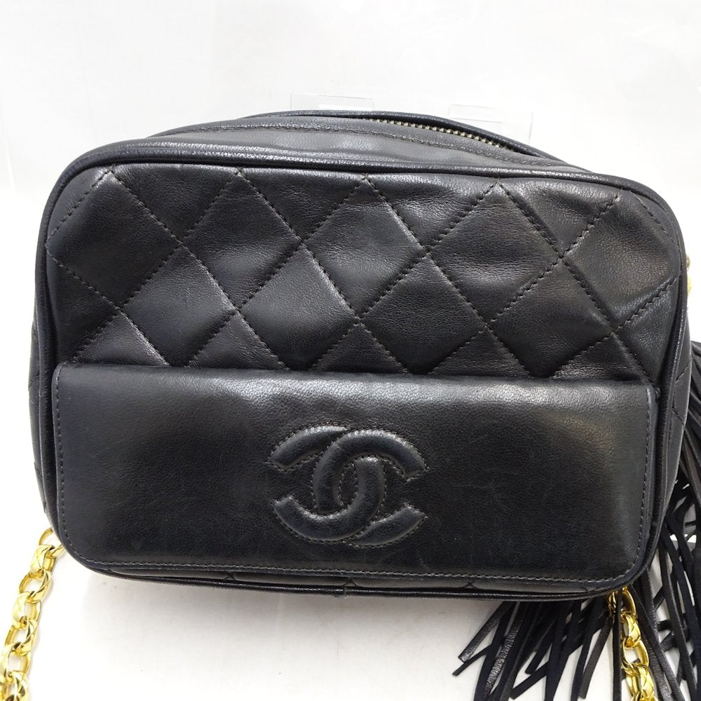 Chanel Chain Shoulder Bag Crossbody Lambskin Black