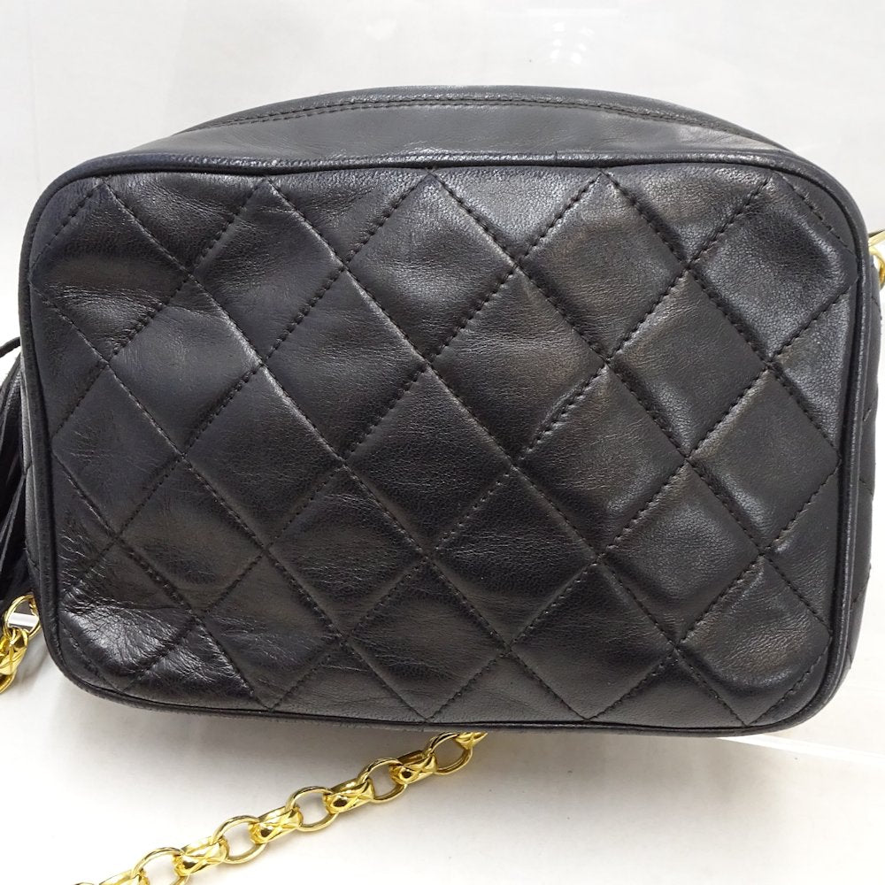 Chanel Chain Shoulder Bag Crossbody Lambskin Black
