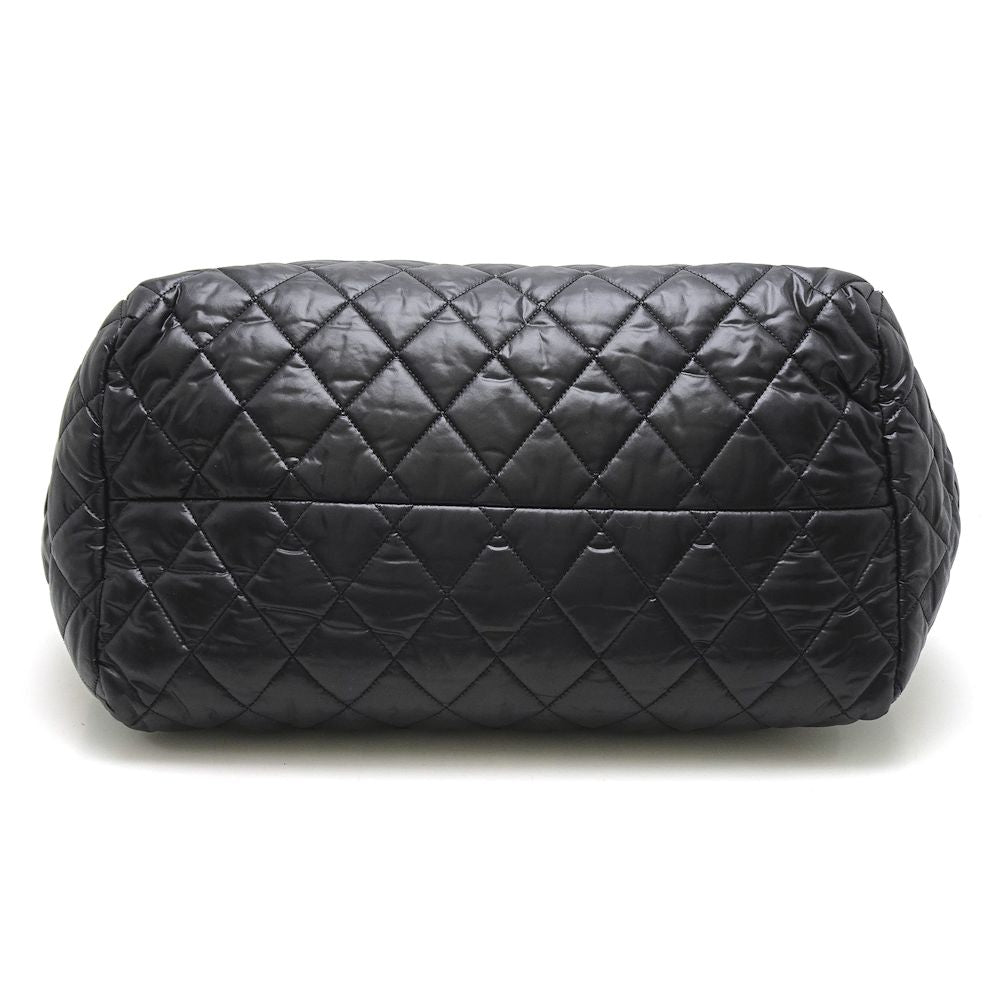 Chanel Coco Coon Boston Bag Nylon Leather Black