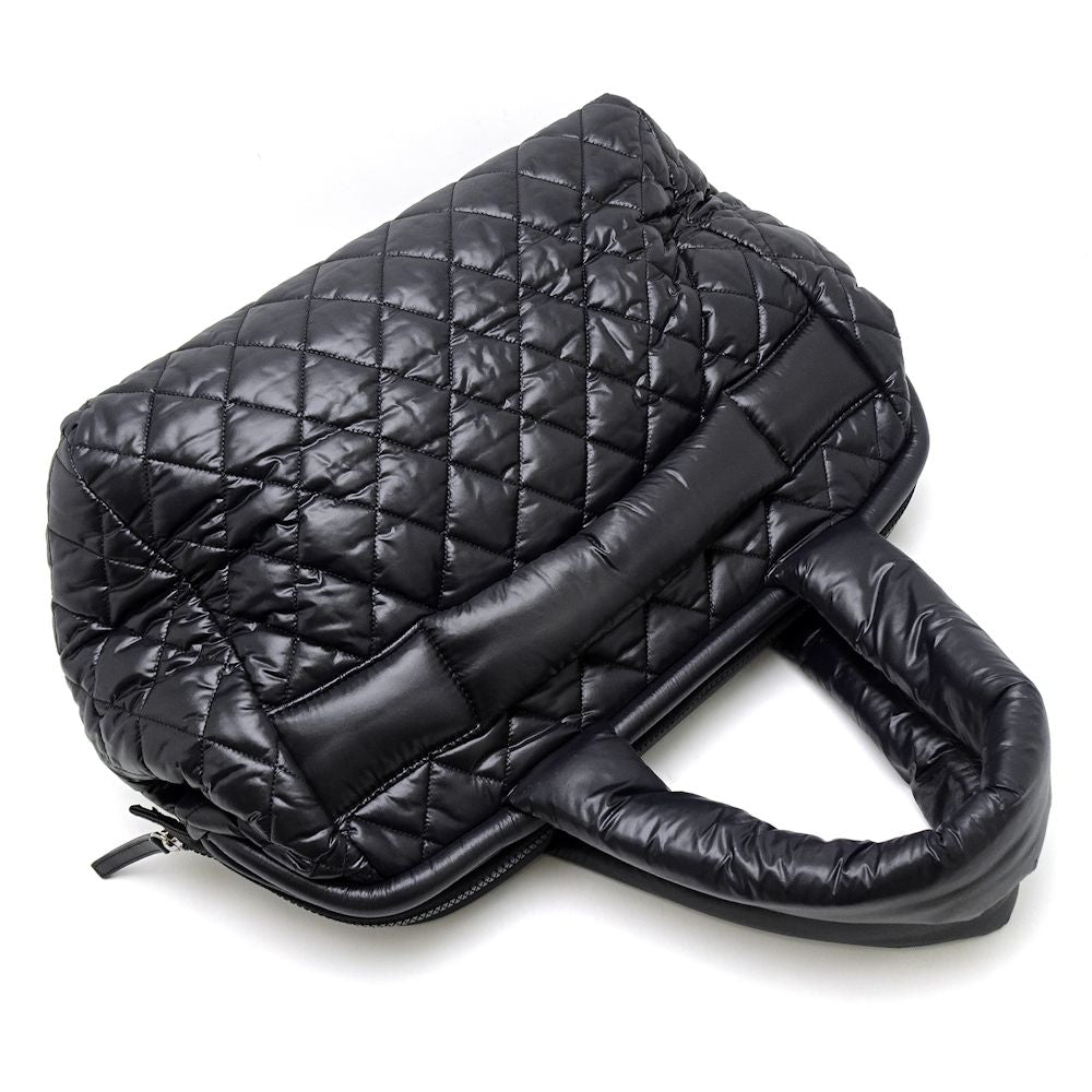 Chanel Coco Coon Boston Bag Nylon Leather Black