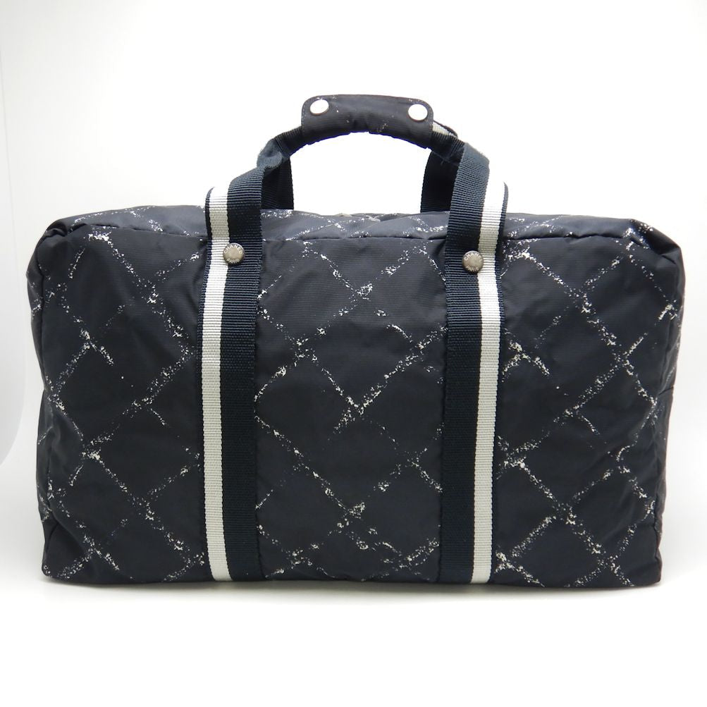 Chanel Old Travel Line Boston Bag Nylon Black