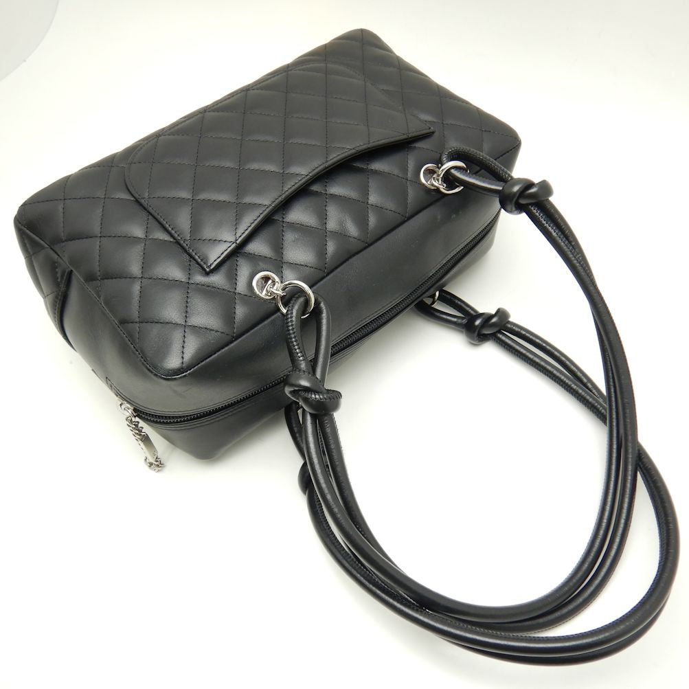 Chanel Cambon Line Bowling Bag Lambskin Black Shoulder
