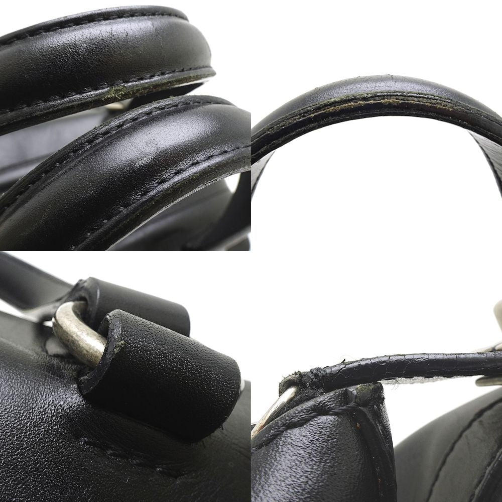 Chanel Mini Boston Bag Handbag Leather Black