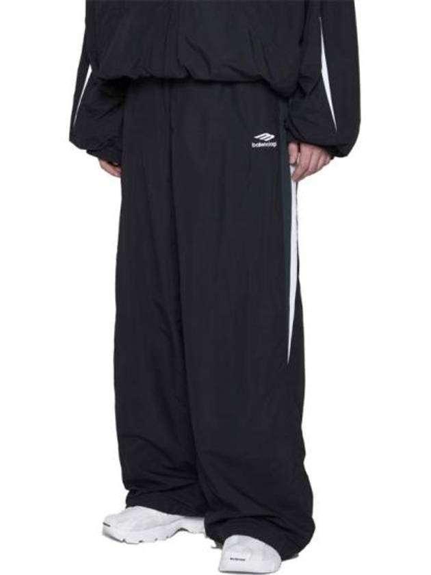 Luxury Balenciaga Trending 2026 Embroidered Logo Nylon Track Pants Black