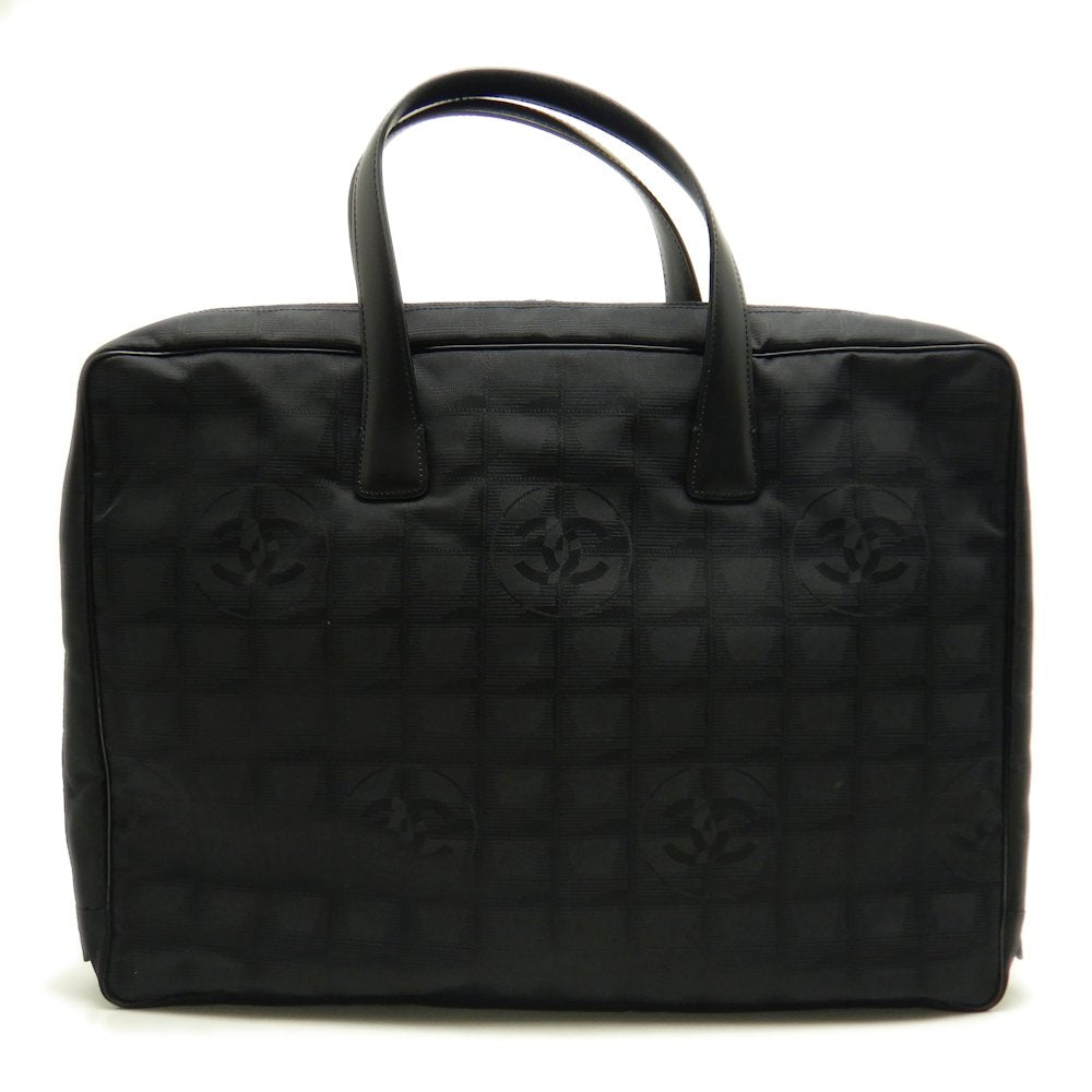 Chanel New Travel Line Briefcase Black Nylon x Leather