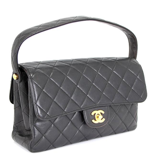 Chanel Double Face Matelasse 25 Handbag Lambskin Black