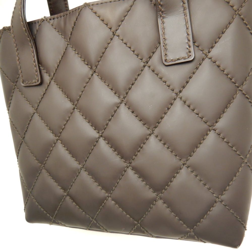 Chanel Wild Stitch Tote Bag Leather Matte Brown