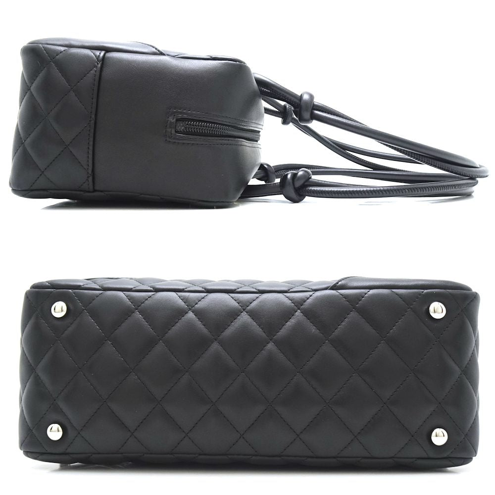 Chanel Cambon Bowling Bag Lambskin Black Handbag