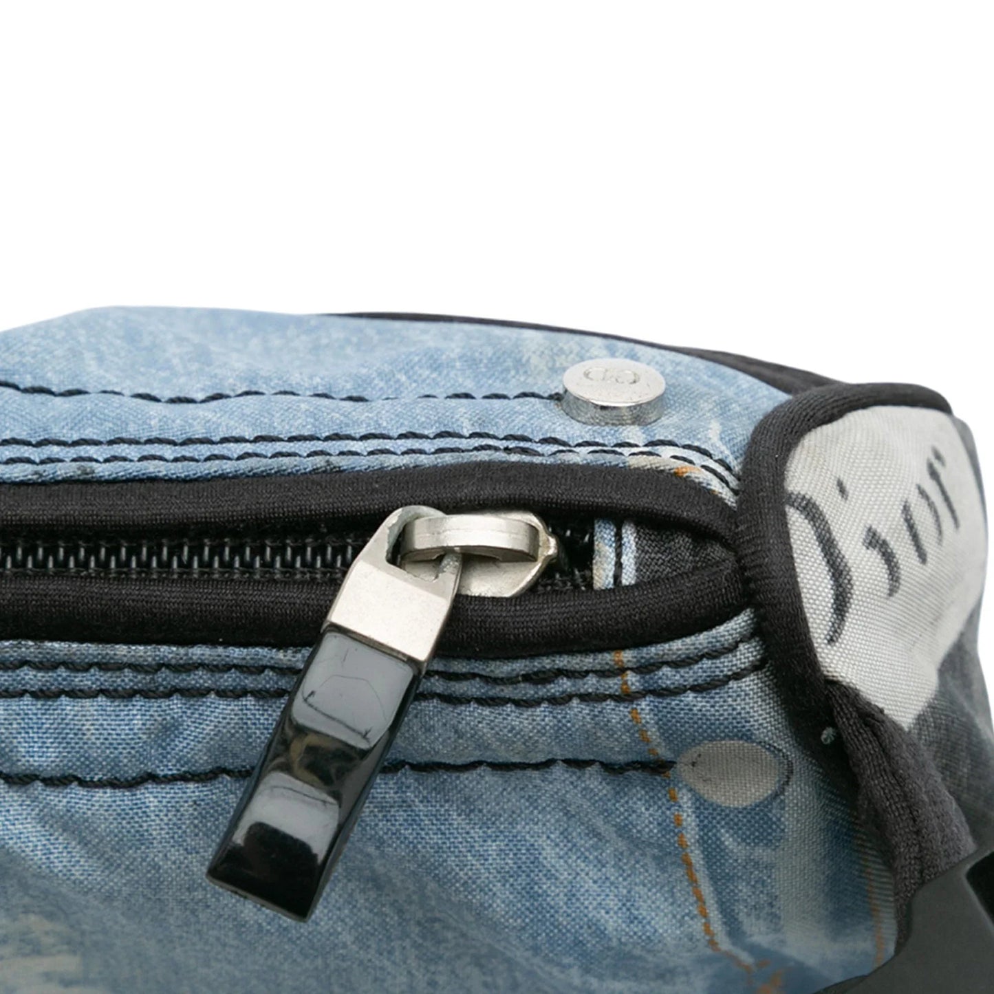 Blue Dior Canvas Printed Denim Crossbody