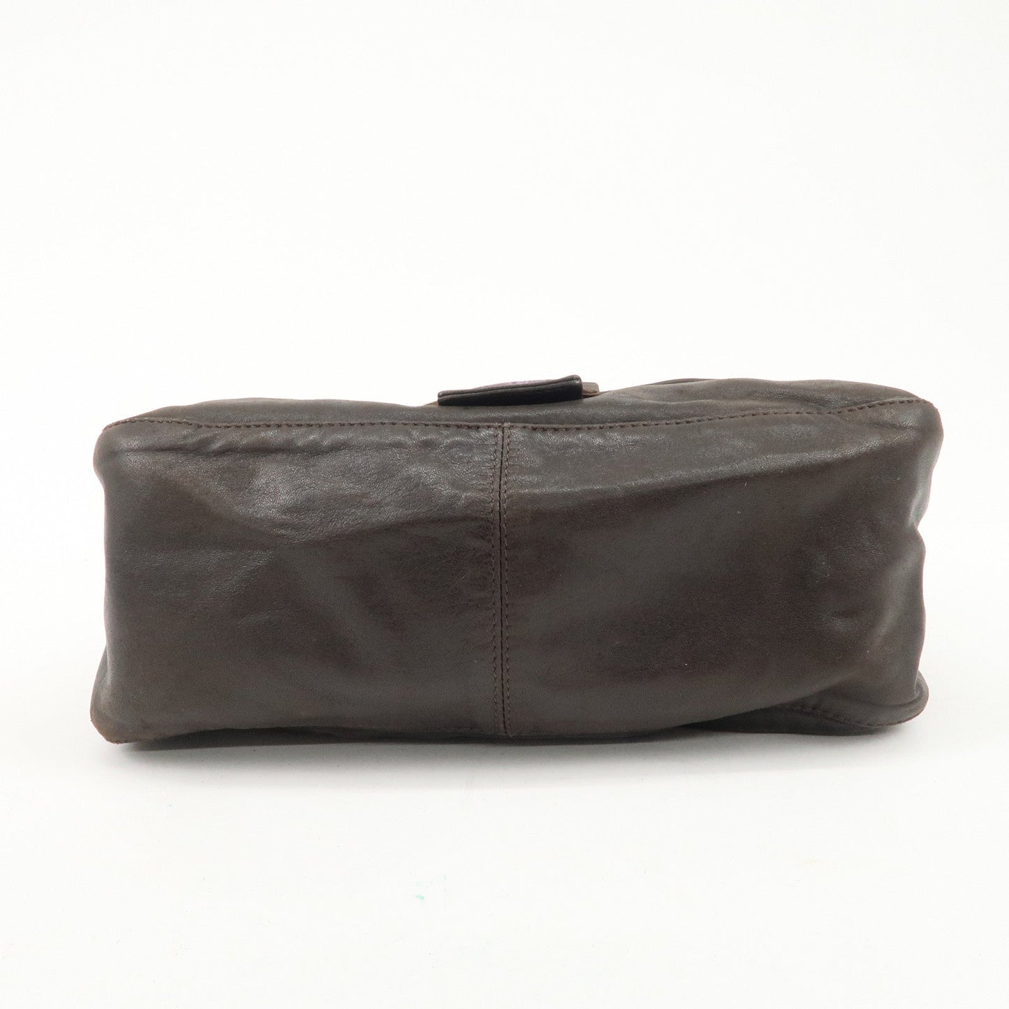 FENDI Mamma Baguette Leather Shoulder Bag Dark Brown 26325