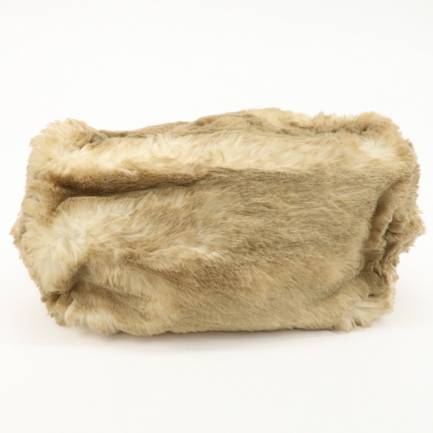 PRADA Eco Lapin Fur Suede Canapa Large Tote Bag Beige BN1918