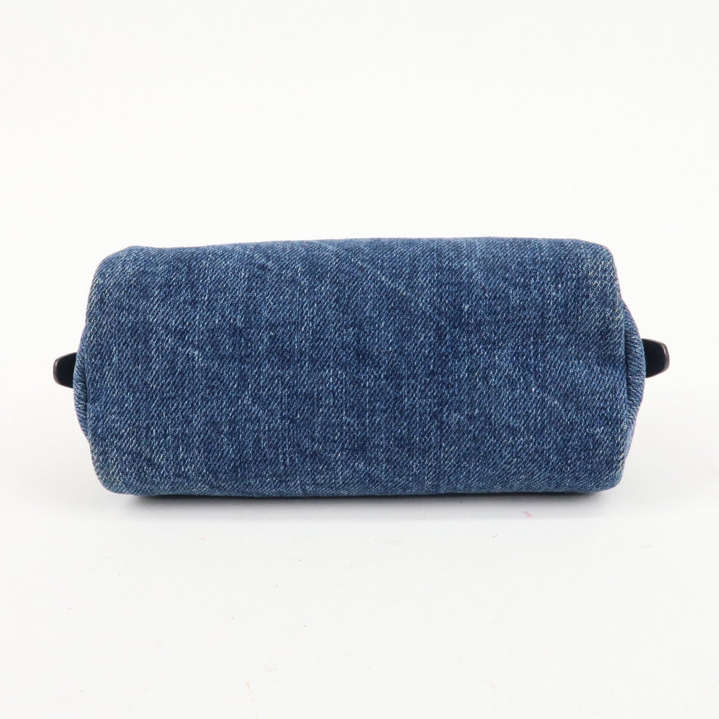 PRADA Logo Canvas Leather Pouch Cosmetic Pouch Blue 1NA175