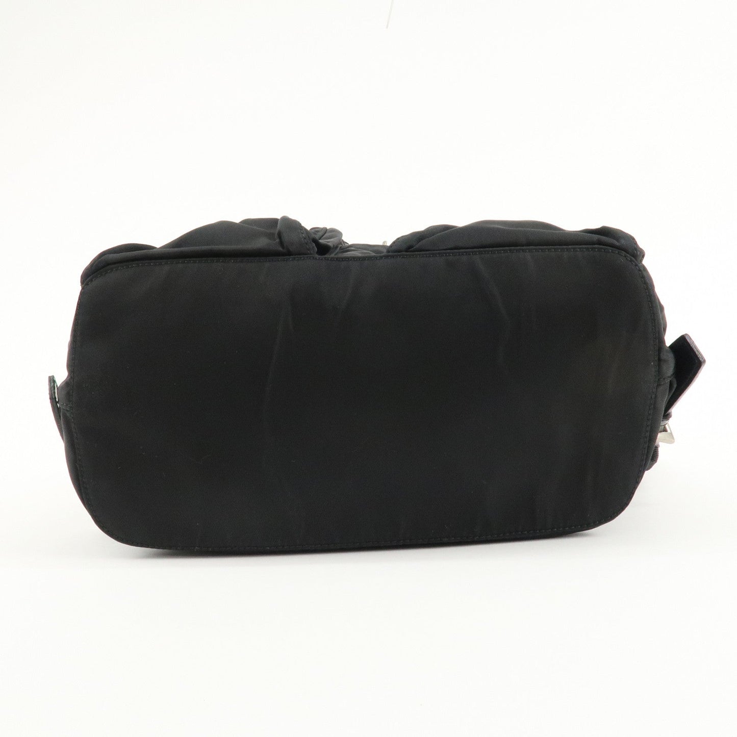 PRADA Triangle Logo Nylon Leather Back Pack Black B5885