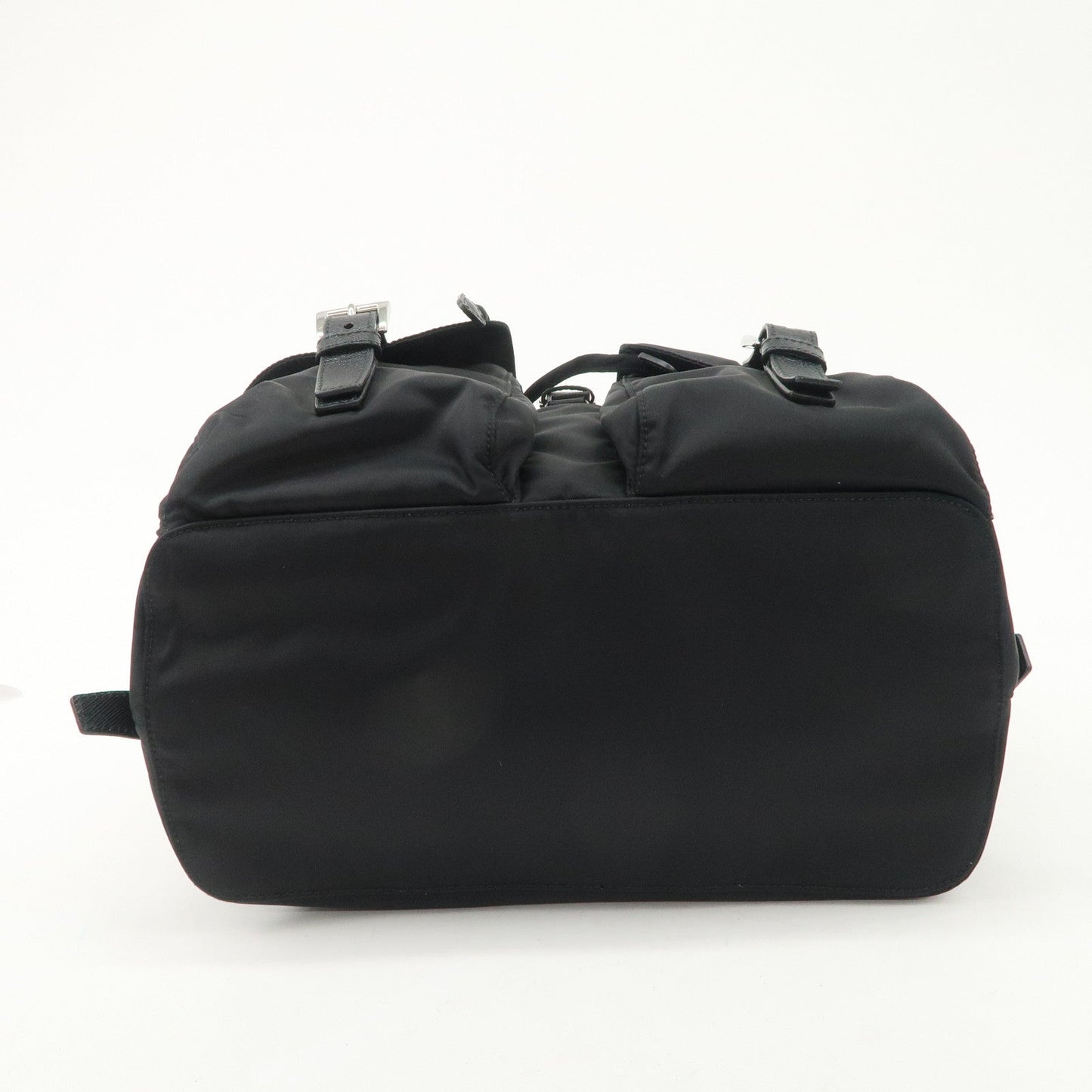PRADA Re-Nylon Triangle Logo Nylon Leather Back Pack NERO 1BZ811
