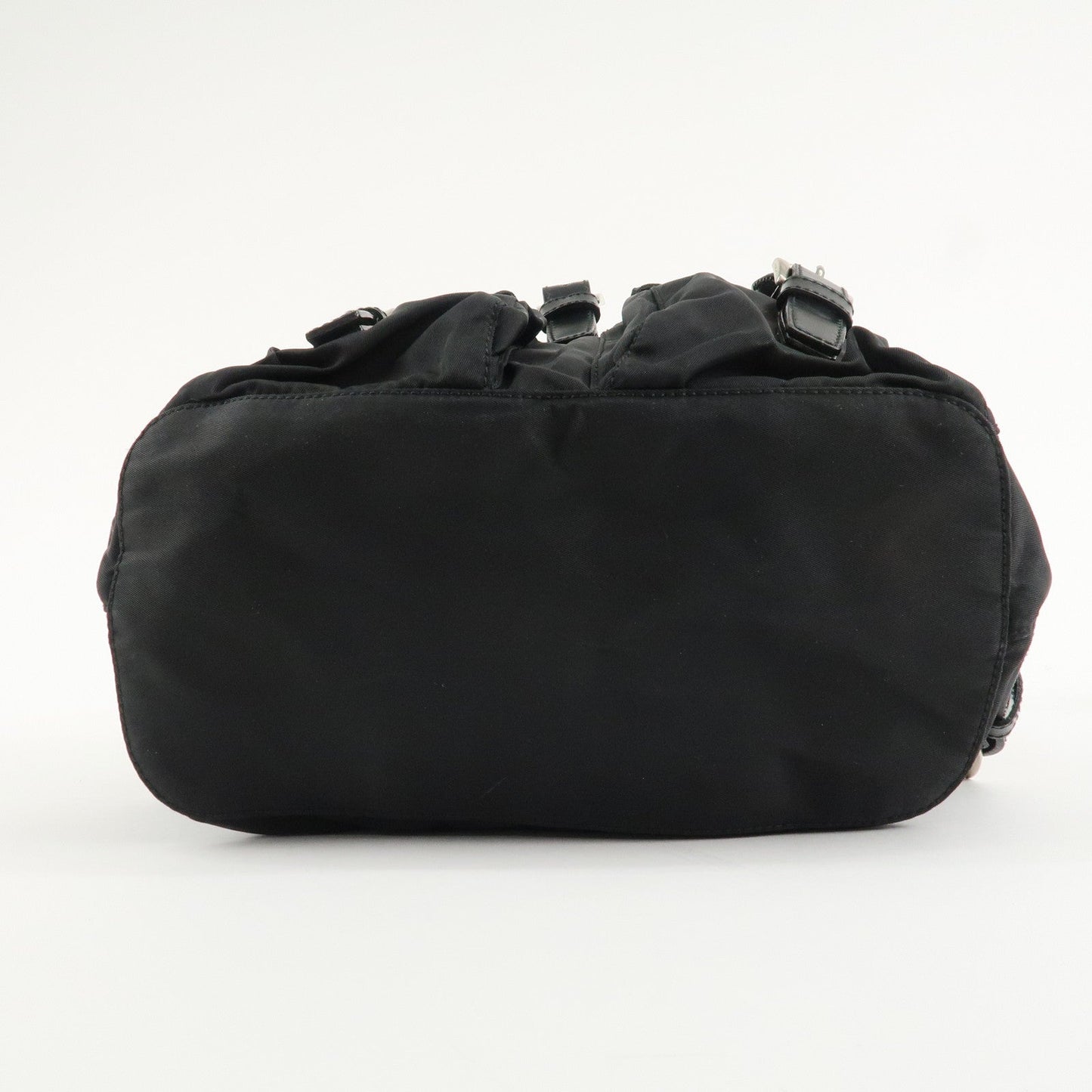 PRADA Triangle Logo Nylon Leather Back Pack Black B5885