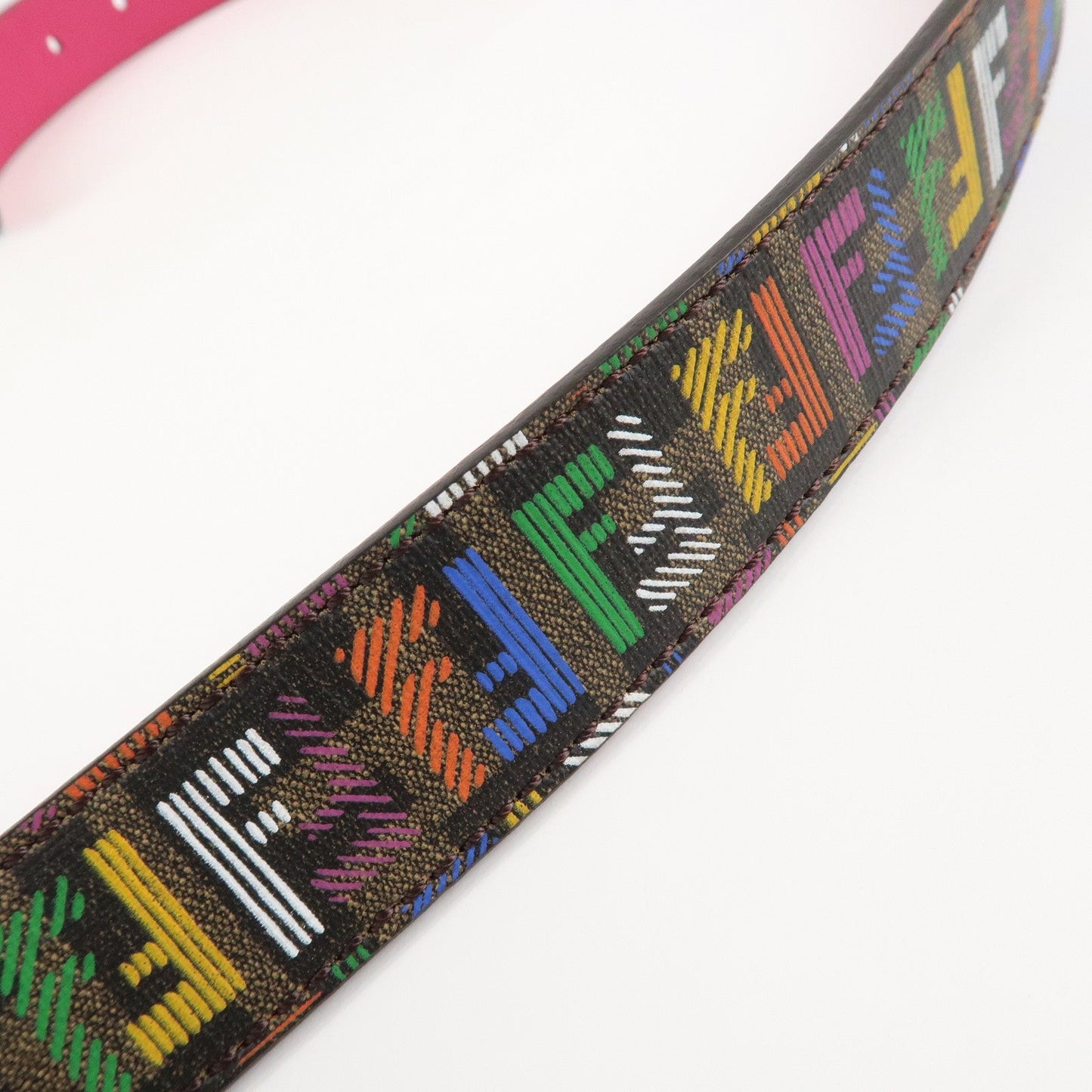 FENDI Zucchino PVC FF Logo Belt Multi Color