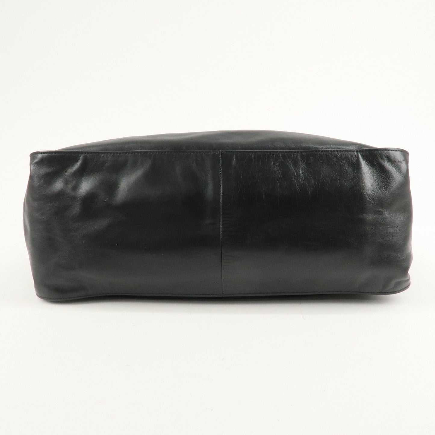 PRADA Leather Tote Bag Shoulder Bag Black BR3616