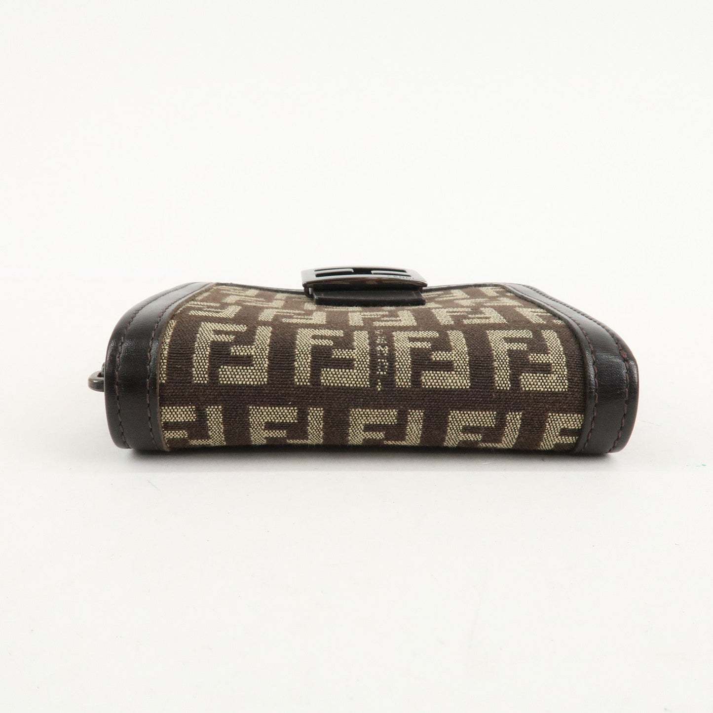 FENDI Zucchino Canvas Leather Zippy Around Bi-fold Wallet