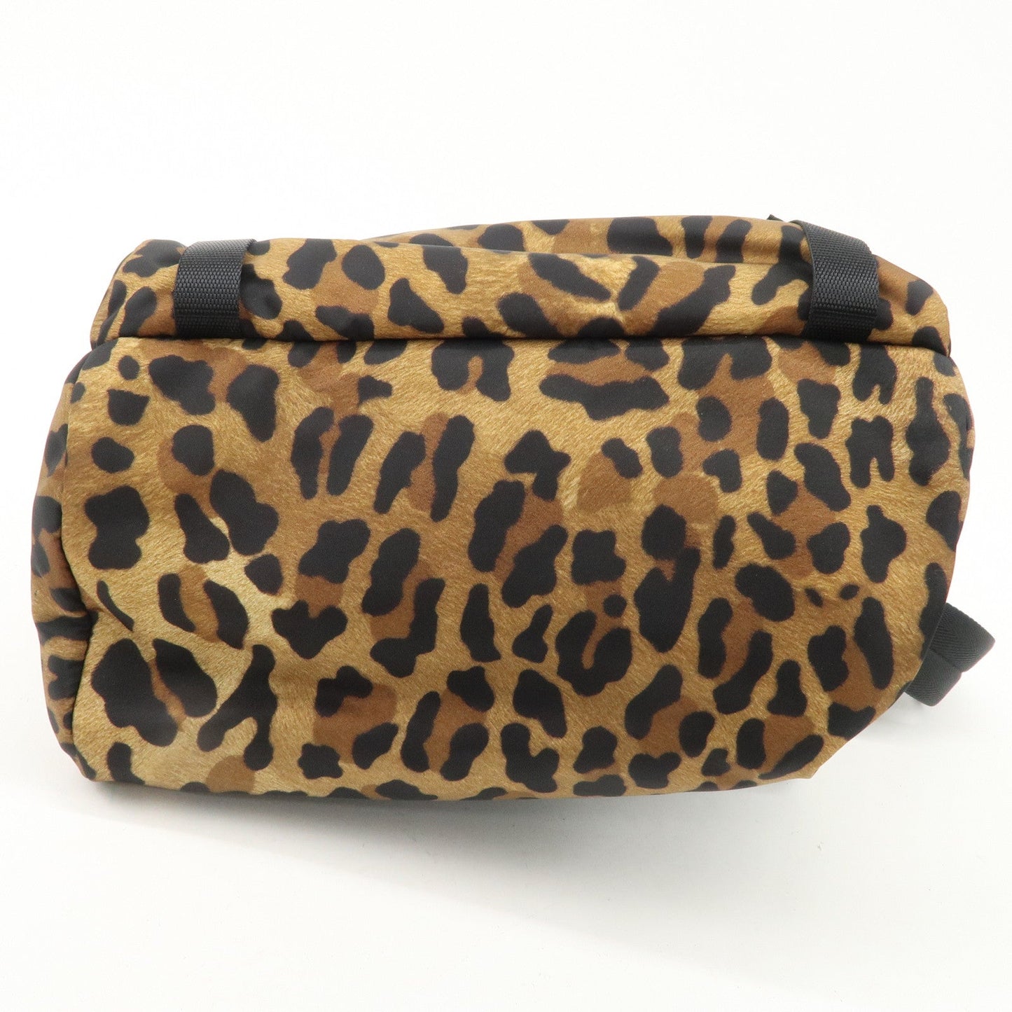 PRADA Nylon Leopard Print Back Pack Brown Black 2VZ062