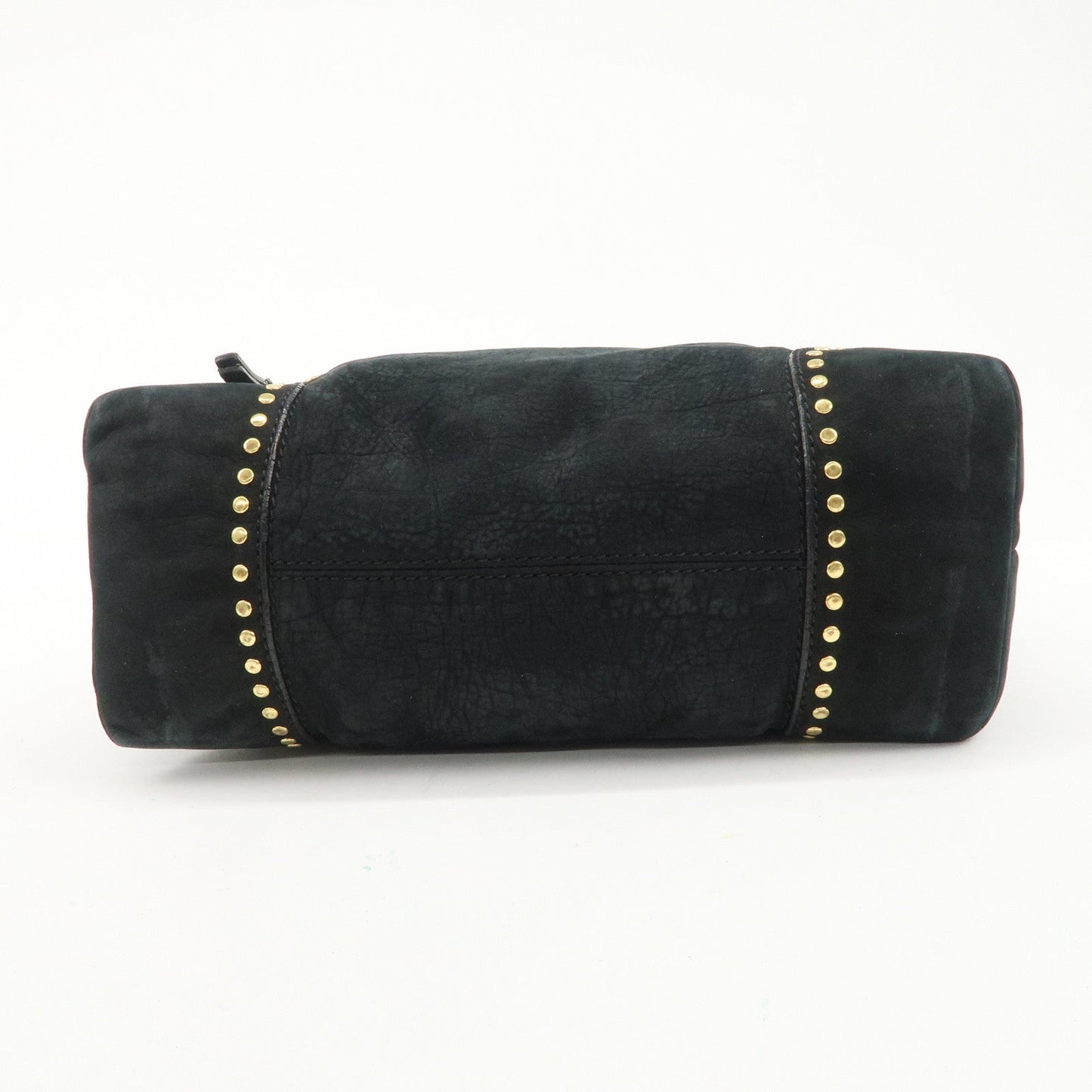 FENDI Suede Studs Mini Boston Bag Black 8BL076