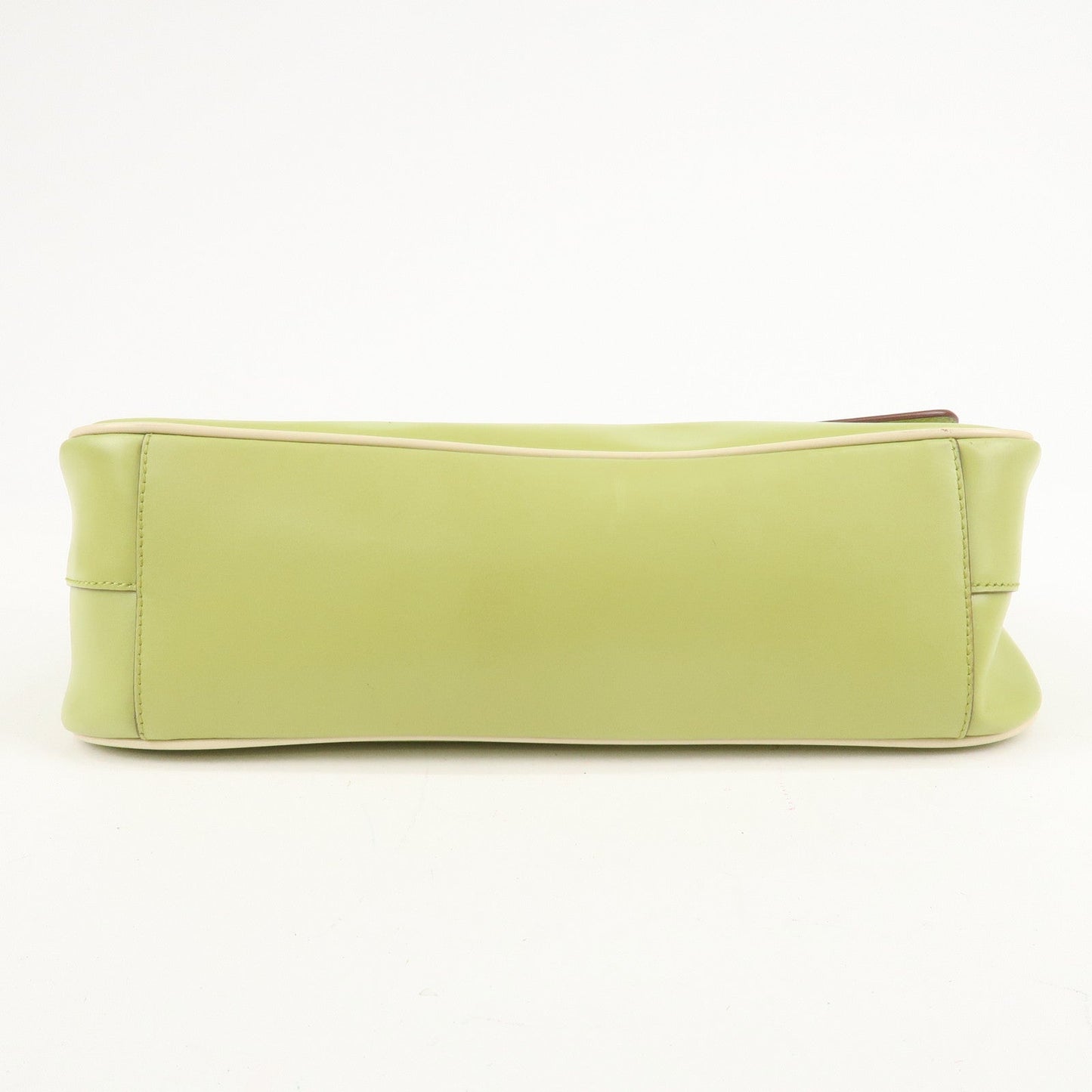 PRADA Leather Shoulder Bag Hand Bag Light Green B10689