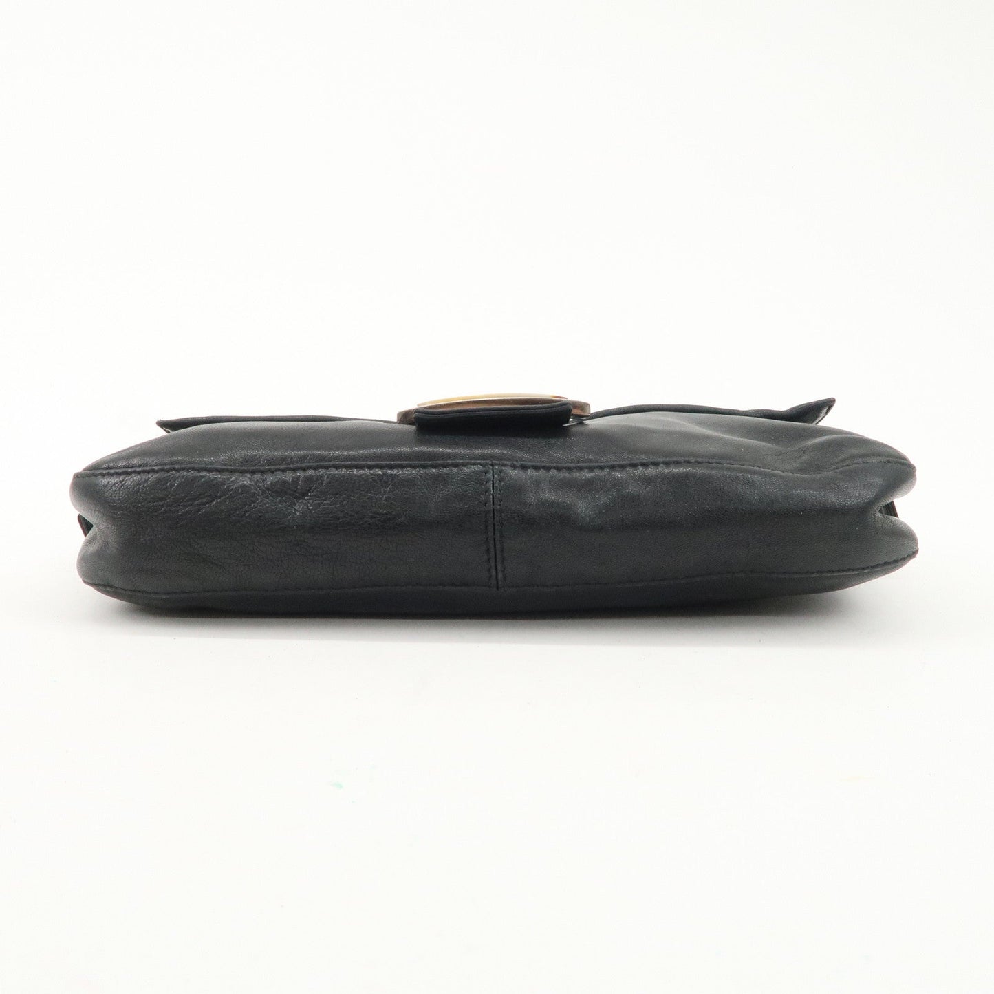 FENDI  Mamma Baguette Leather Shoulder Bag Hand Bag Black 26424
