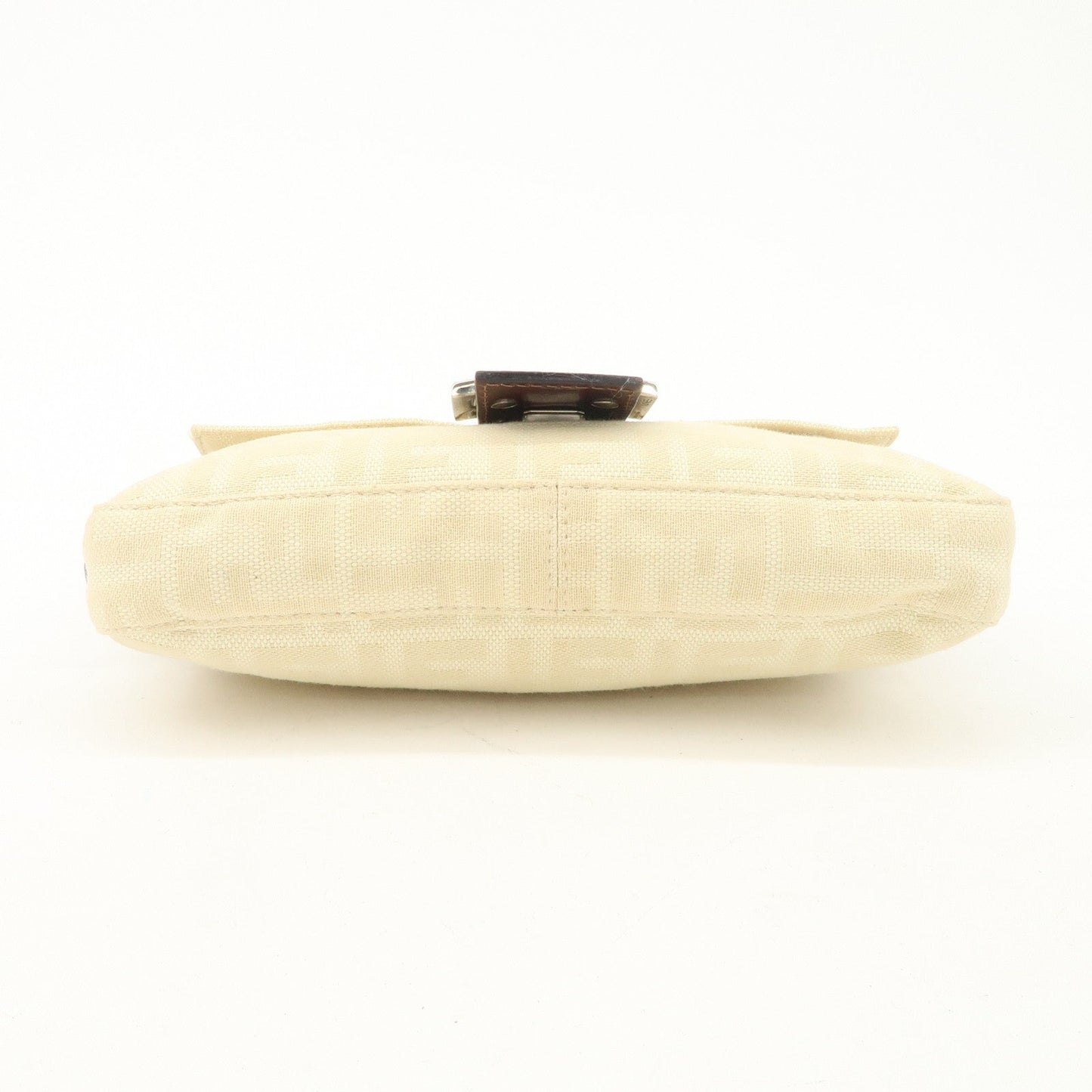 FENDI Zucca Mamma Baguette Canvas Shoulder Bag Beige White 26424