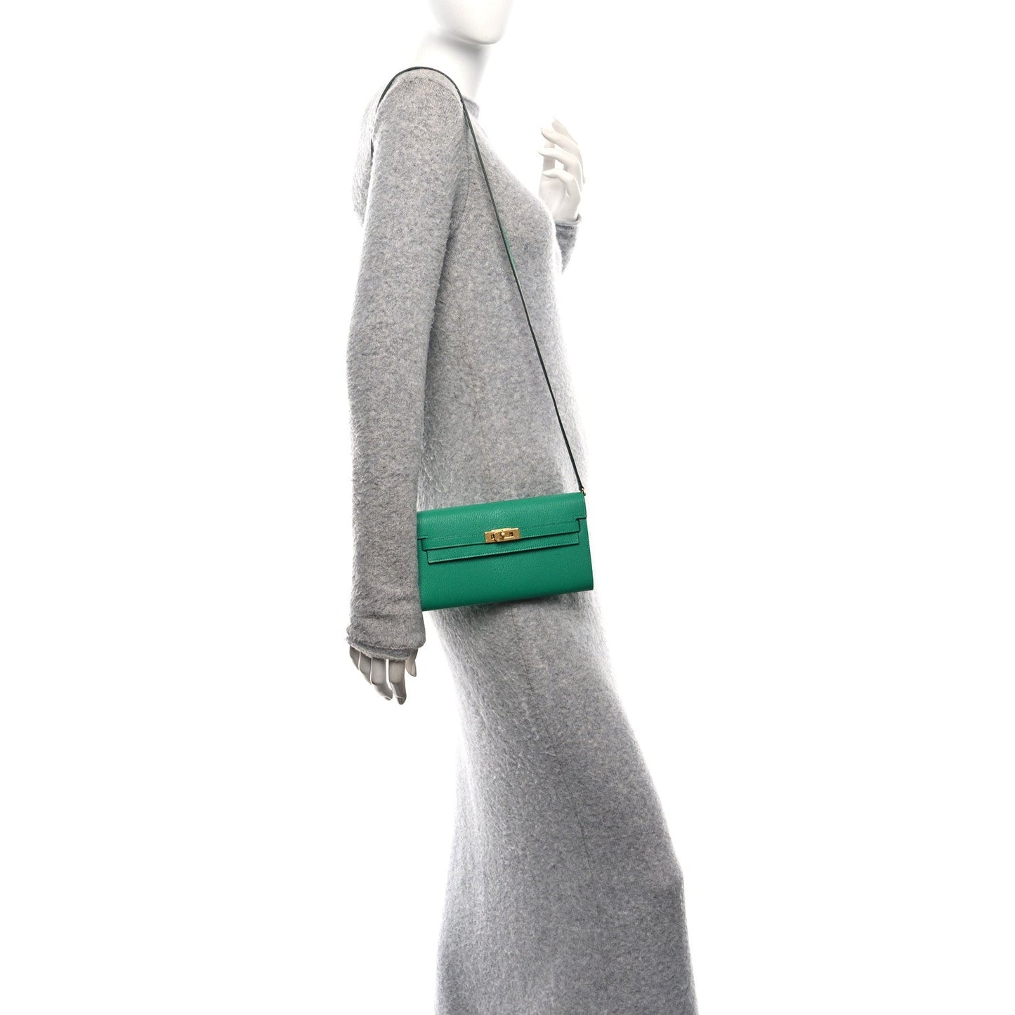 Hermes Chevre Mysore Kelly To Go Wallet Menthe