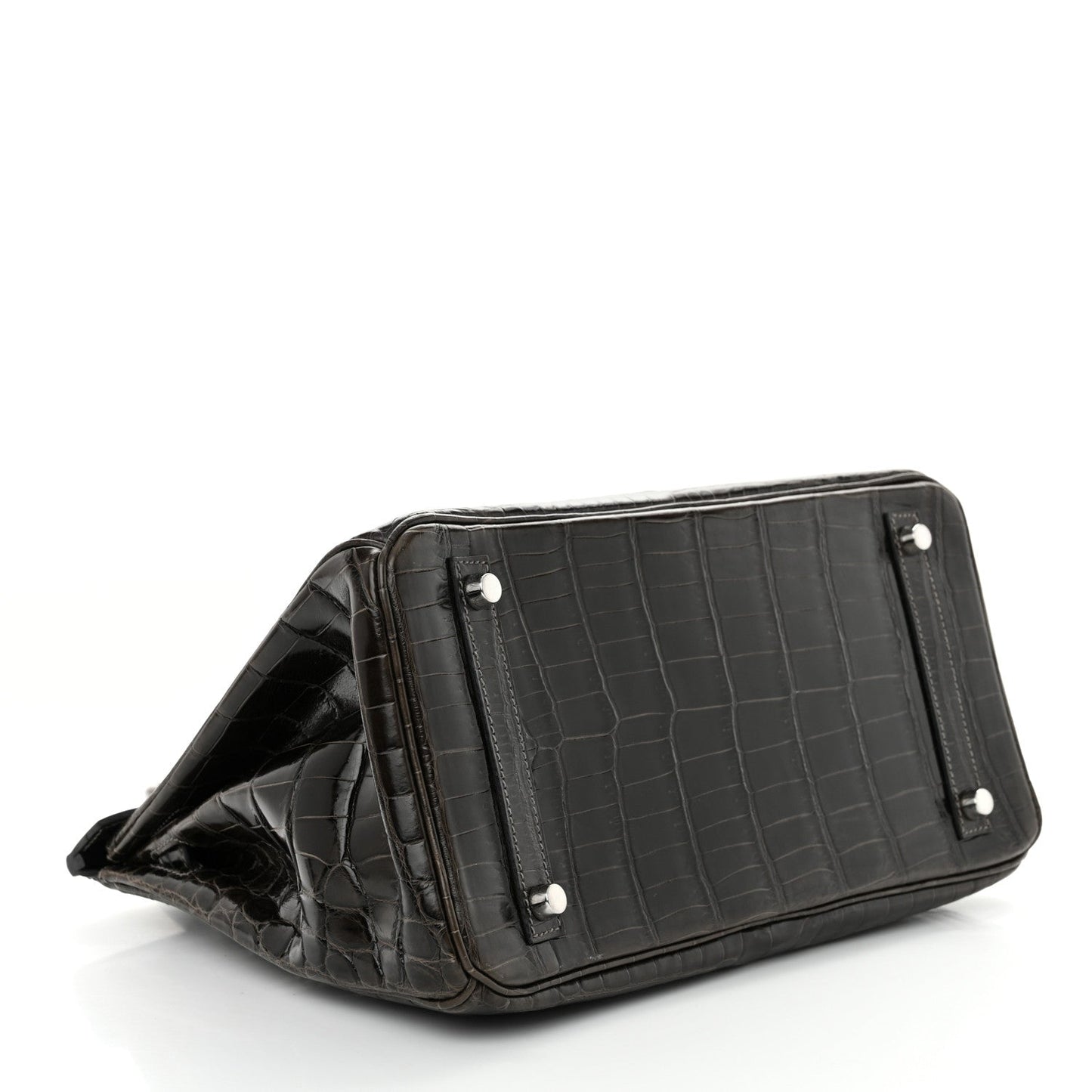 Hermes Shiny Niloticus Crocodile Horseshoe Birkin 30 Graphite