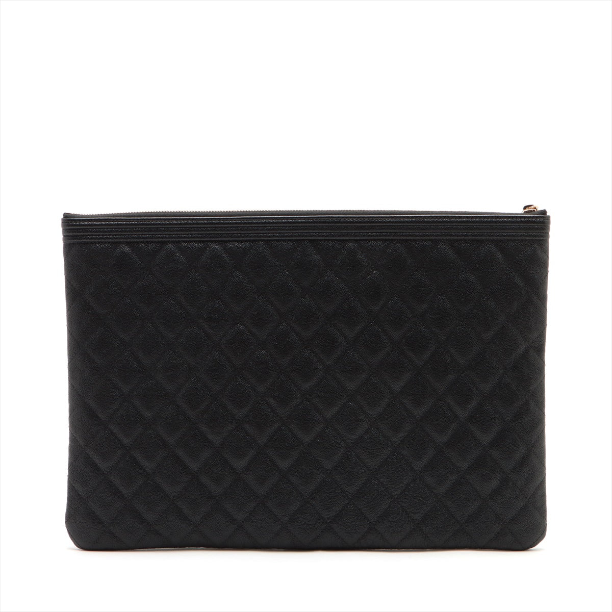 Chanel Boy Chanel Caviar S Clutch Bag Black Gold  25th