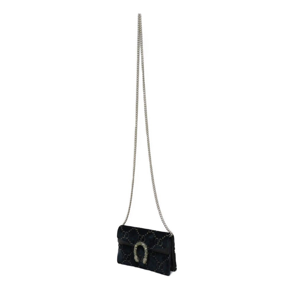 GUCCI Shoulder Bag 476432 9TIBN 4264 Velvet x Patent Leather x Calf Leather blue Tiger Head Crystal Good Condition GG velvet Dionysus Super Mini Bag Women
