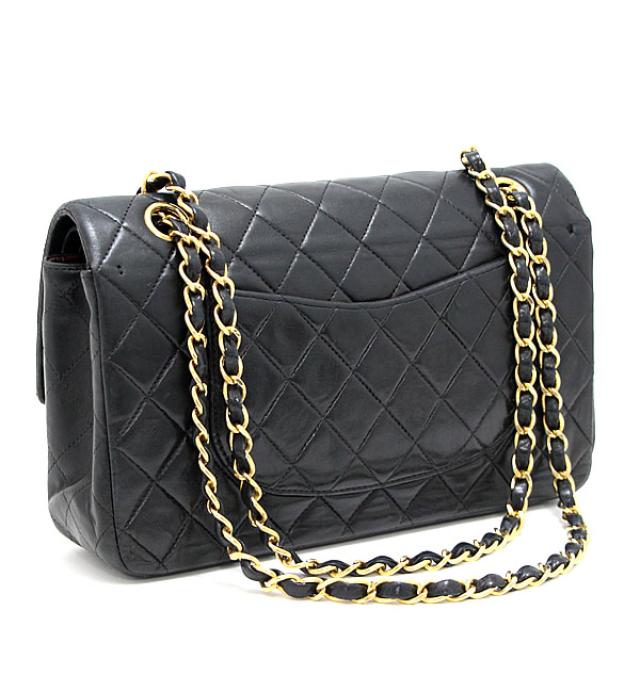 Chanel Matelasse 25 Chain Shoulder Bag W Flap Lamb Black