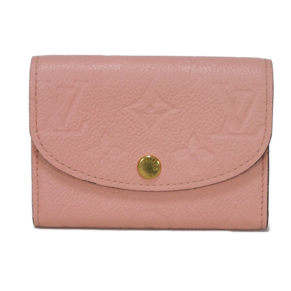 LOUIS VUITTON Bifold Wallet M81520 Implant leather (monogram embossed) Rose poodle New Pastel Pink RFID IC Chip Monogram Unplant Portomone Rosary Women